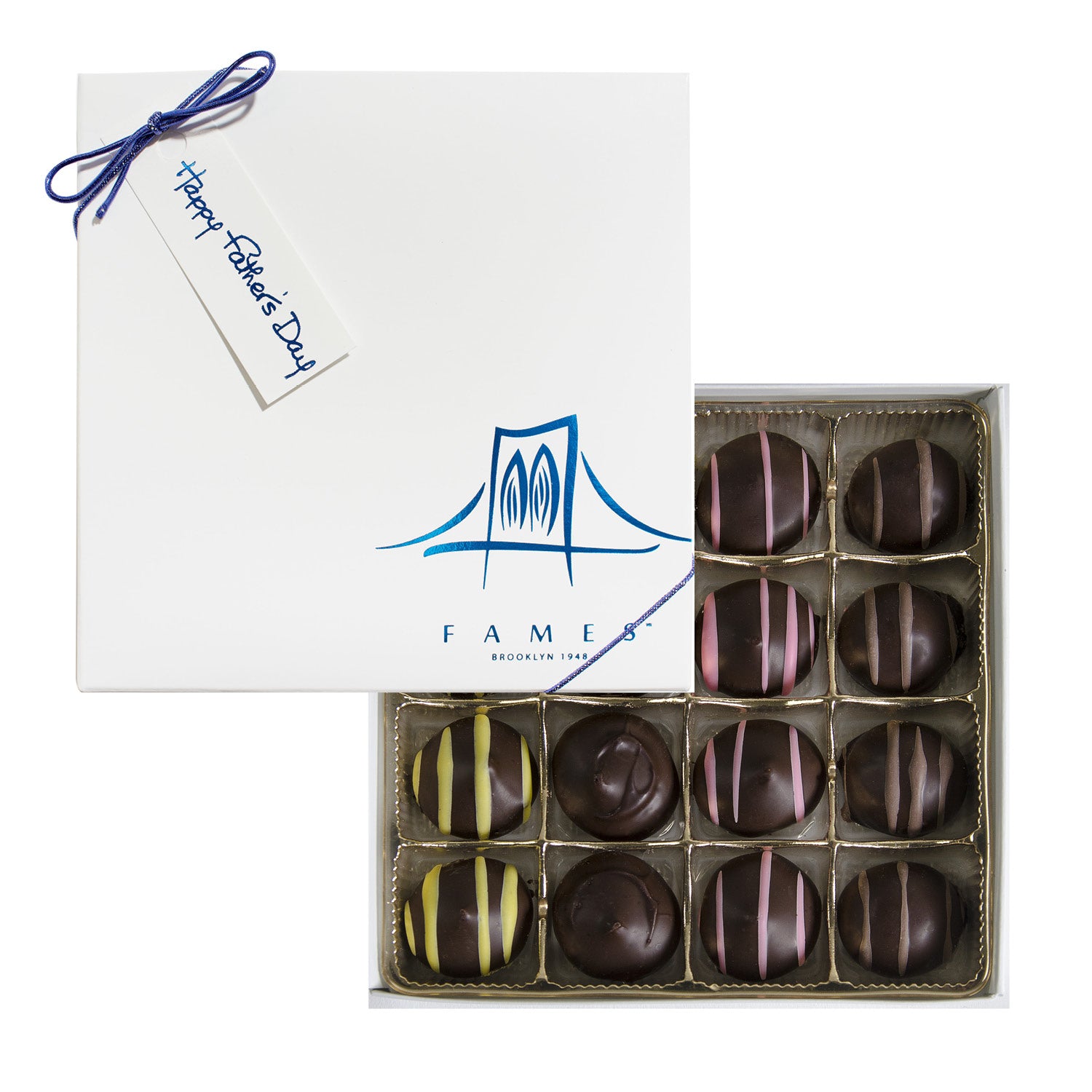 Father's Day chocolate Candy Gift Box, Kosher, Dairy Free.  Fames Chocolate   