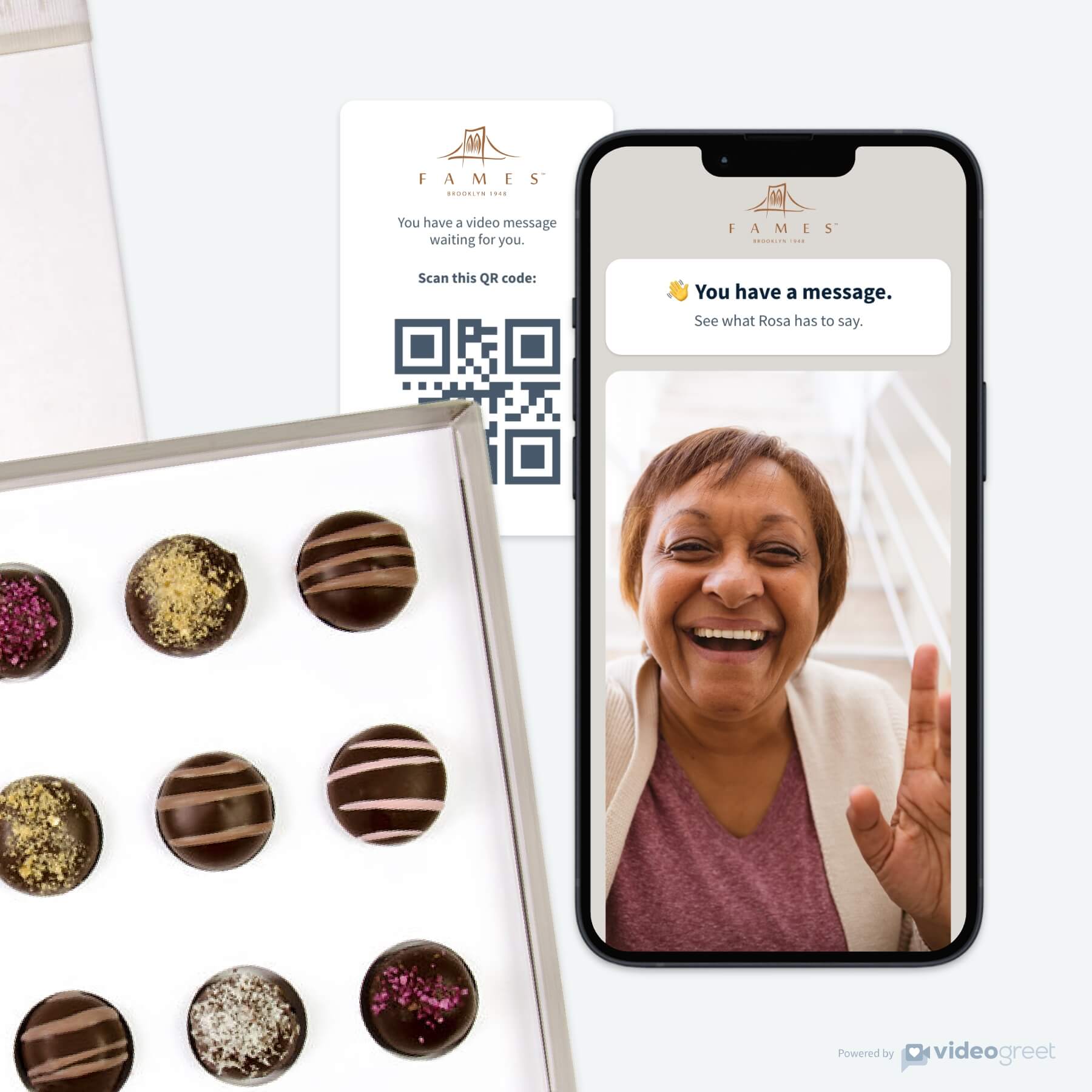 Video / Audio Greeting — you'll record after payment.  Fames Chocolate   