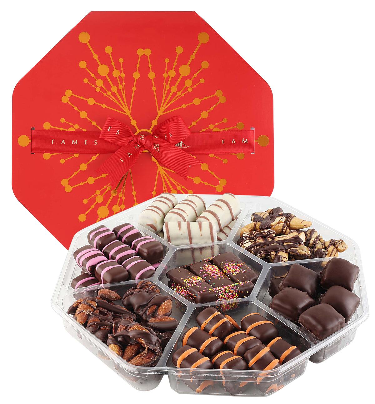 Gourmet Chocolate Gift, Handcrafted Deluxe Chocolates, Kosher, Dairy Free.  Fames Chocolate