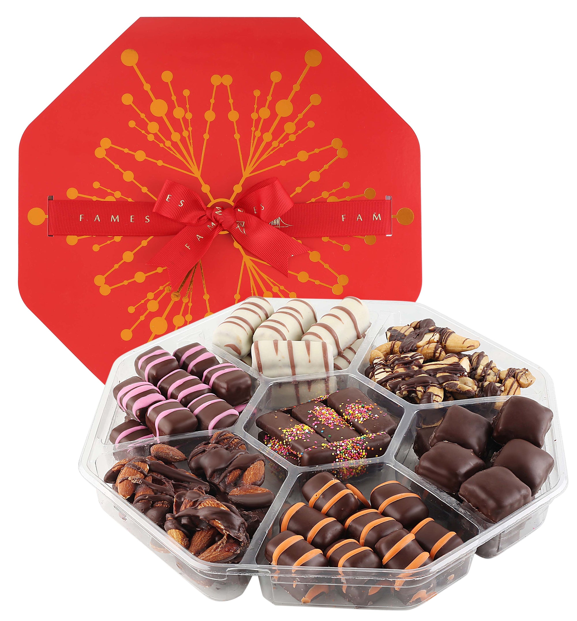 Gourmet Chocolate Gift, Handcrafted Deluxe Chocolates, Kosher, Dairy Free.  Fames Chocolate   