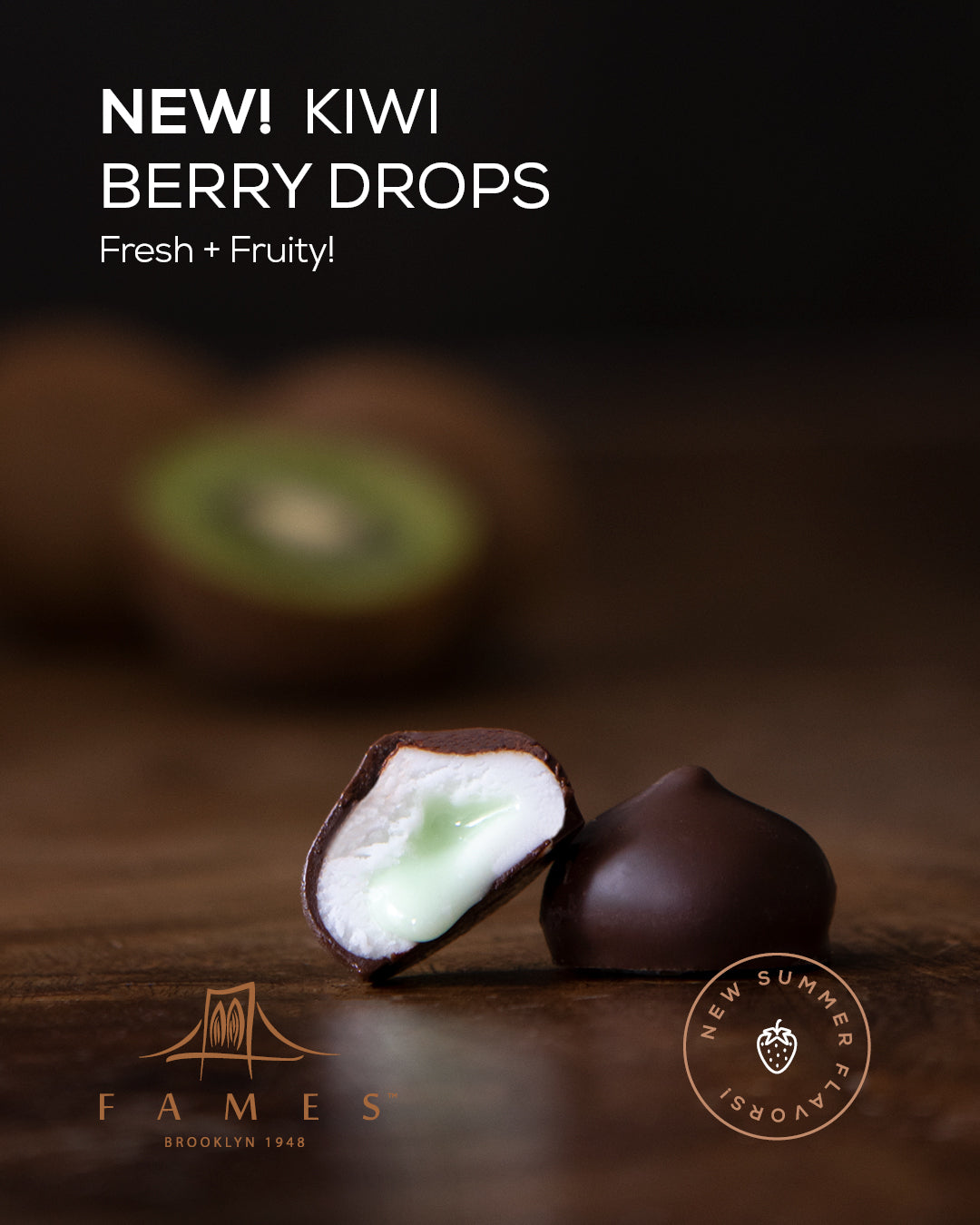 Strawberry Kiwi Chocolate Drops: A Sweet and Refreshing Treat.