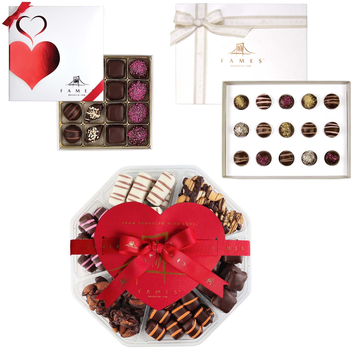Chocolate Gift Basket Chocolate Gifts - Delicious Gourmet Chocolates (3 Pack), Dairy Free, Kosher.  Fames Chocolate   