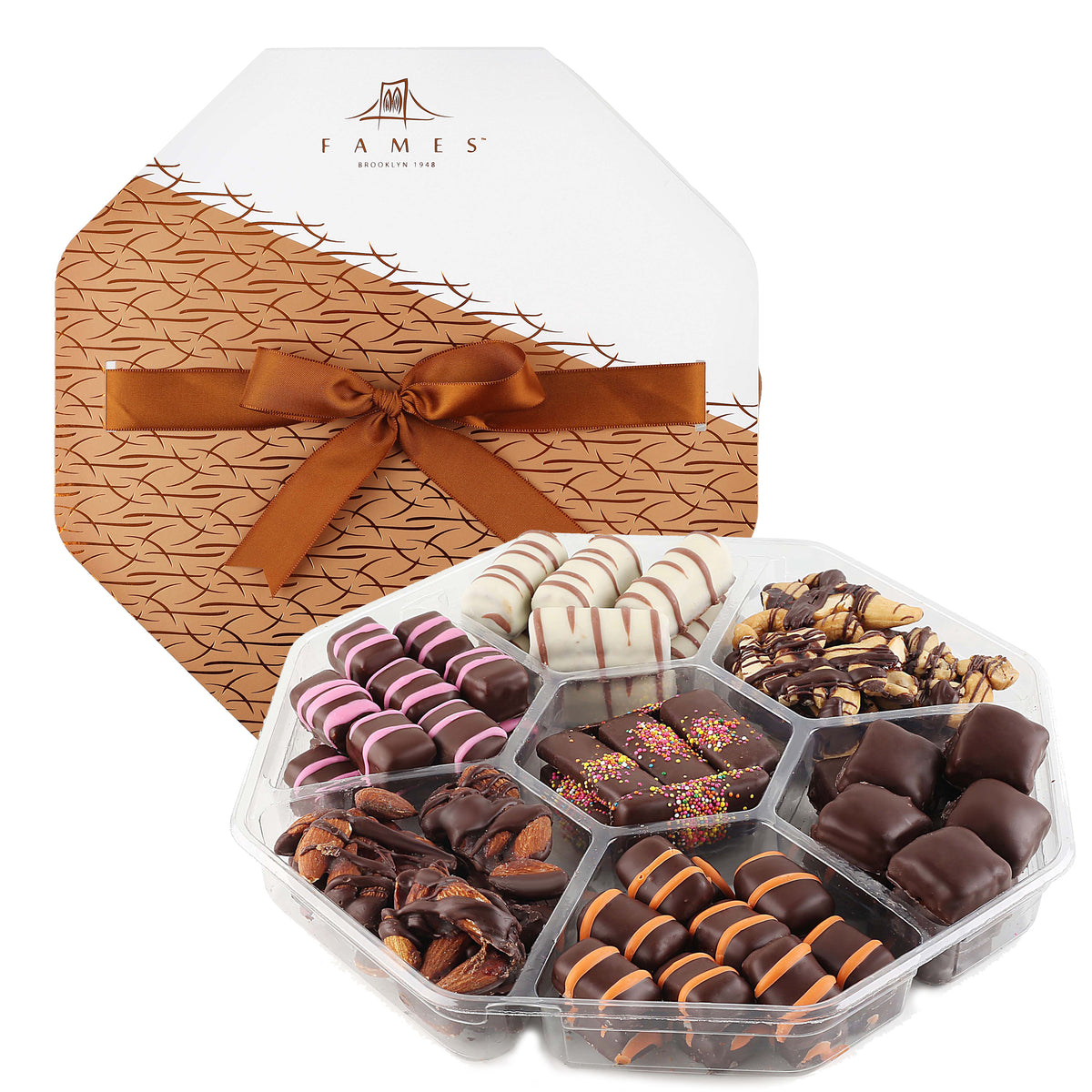 Bestseller Chocolate Gift Assortment, Kosher, Dairy free.  Fames Chocolate