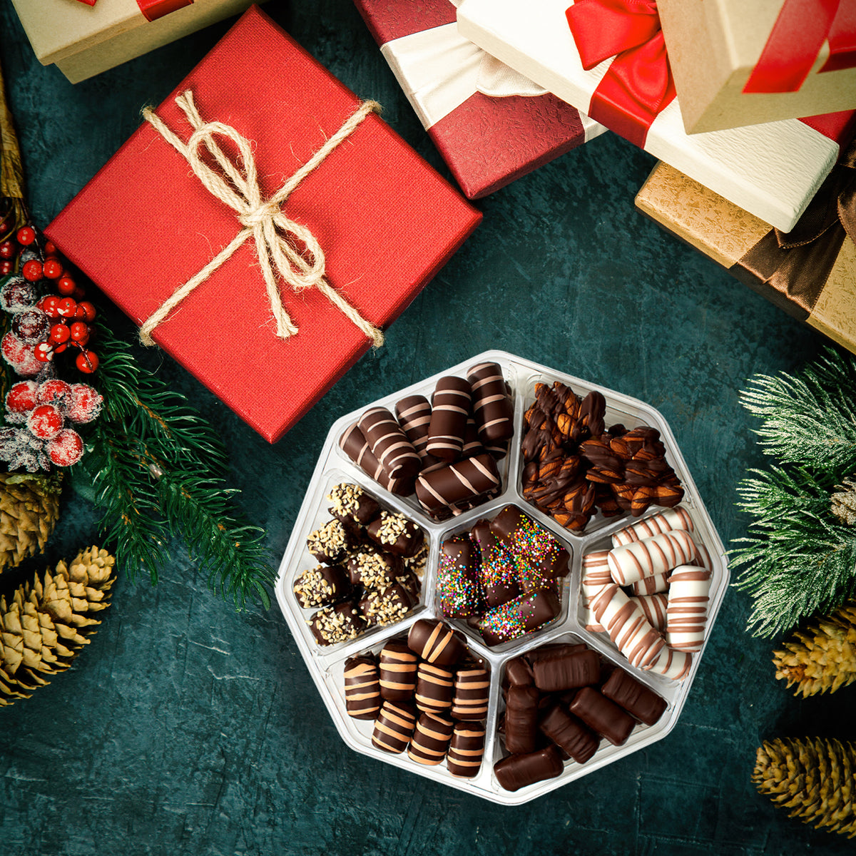 Valentine&#39;s Day Handcrafted Chocolate Gift Assortment - Kosher, Dairy Free  (1.75Lb)  Fames Chocolate   