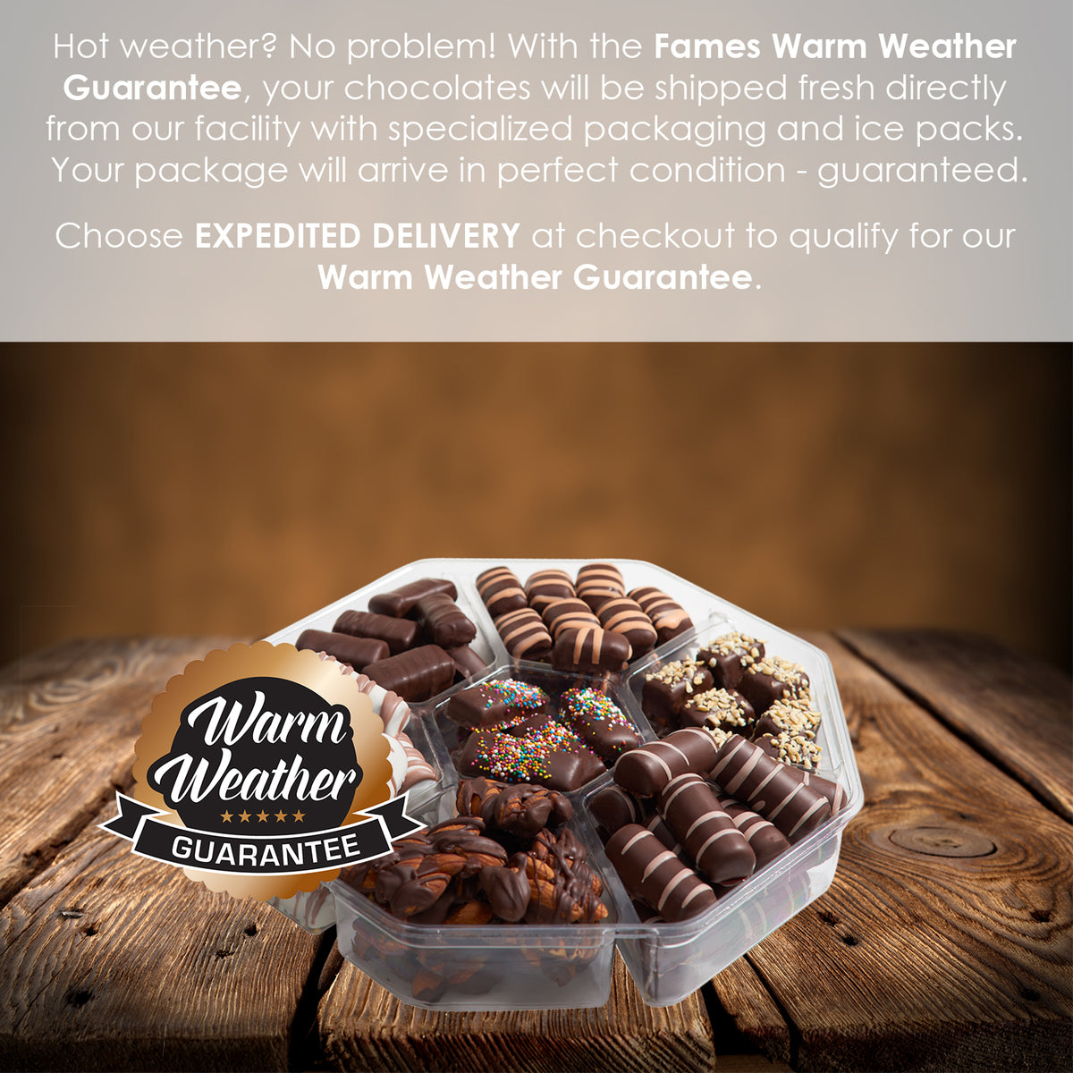 Chocolate Gift Baskets For Families - 3 Pack, Dairy Free, Kosher.  Fames Chocolate   