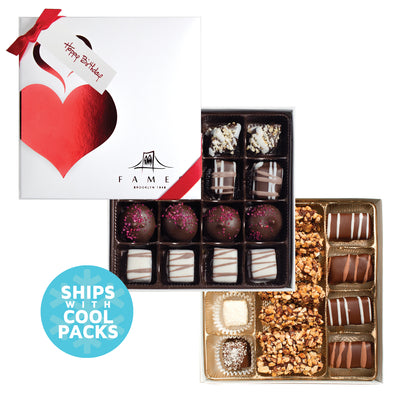 Chocolate Gift Box - Double The Love (31pc) Dairy Free, Kosher.  Fames Chocolate