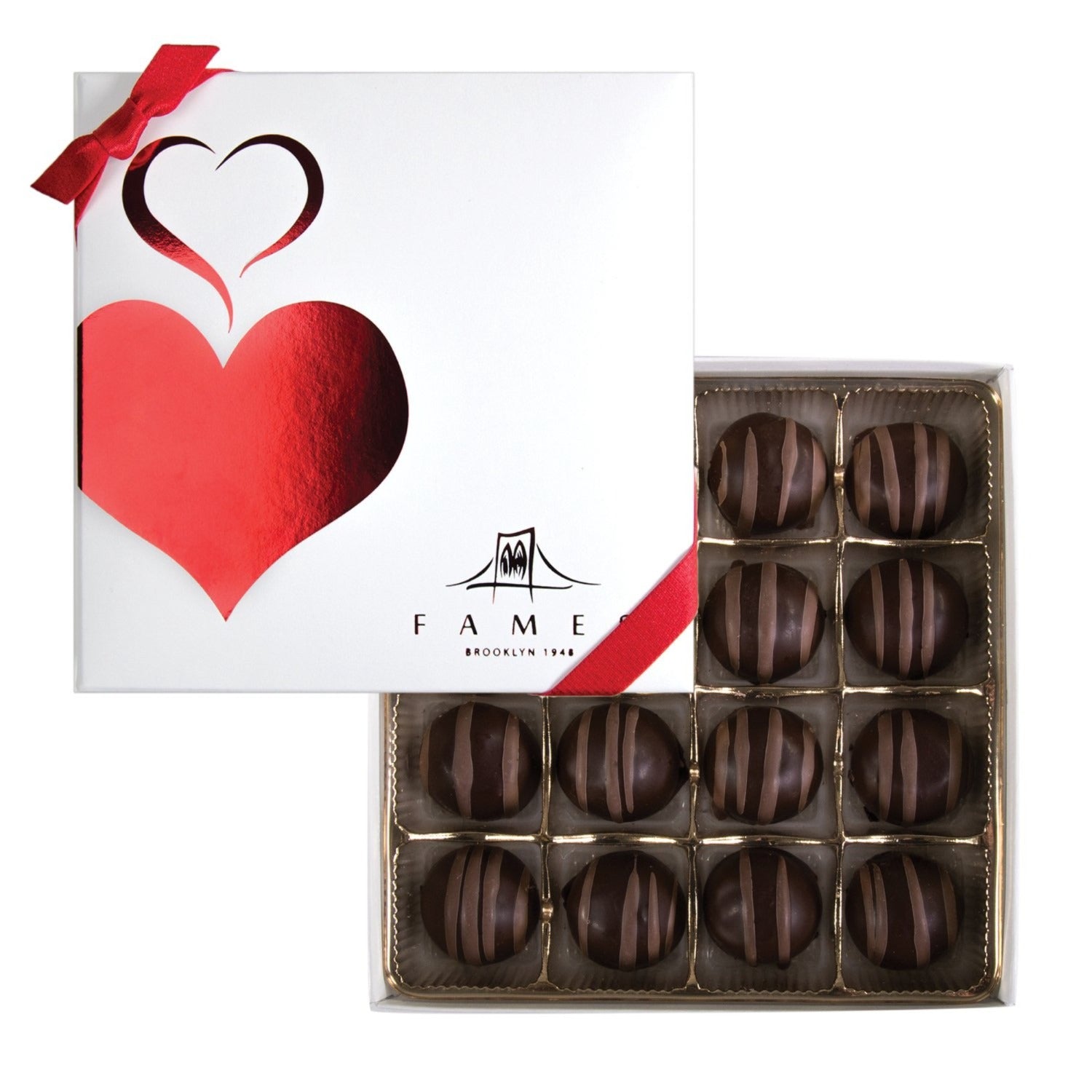 Gourmet Chocolate Truffles Gift Box - 16 count, Kosher, Dairy Free.  Fames Chocolate   