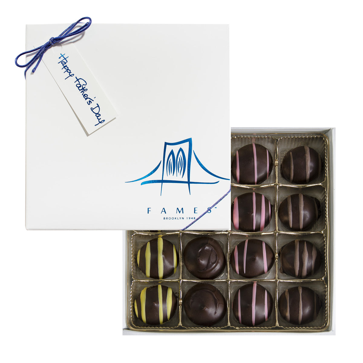 Father&#39;s Day chocolate Candy Gift Box, Kosher, Dairy Free.  Fames Chocolate   