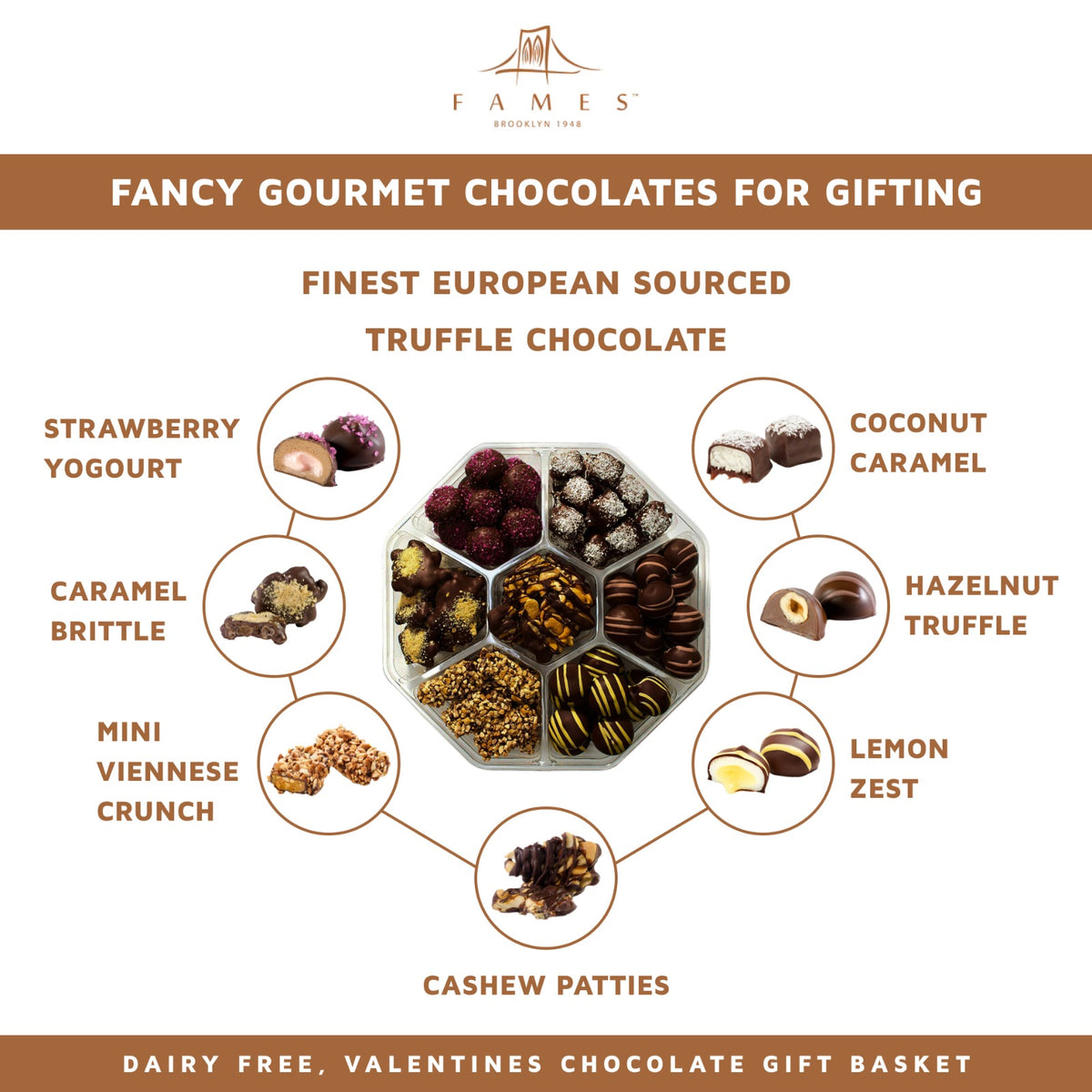 Fames Chocolatier - Mother's Day Chocolate Gift Assortment, Kosher, Dairy Free.  Fames Chocolate