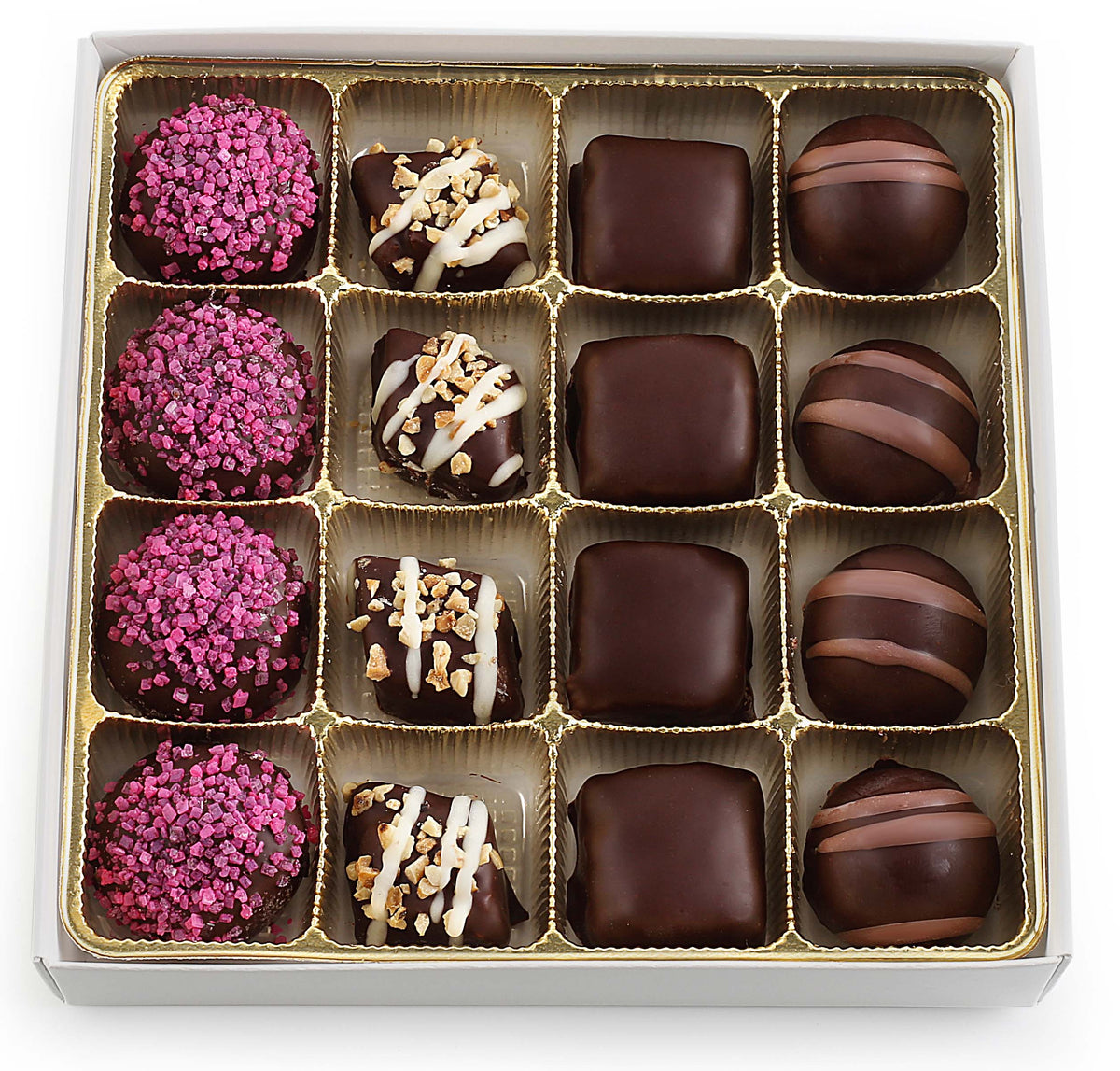 Assorted Chocolate Gift Box - (16 count) Dairy Free, Kosher.  Fames Chocolate   