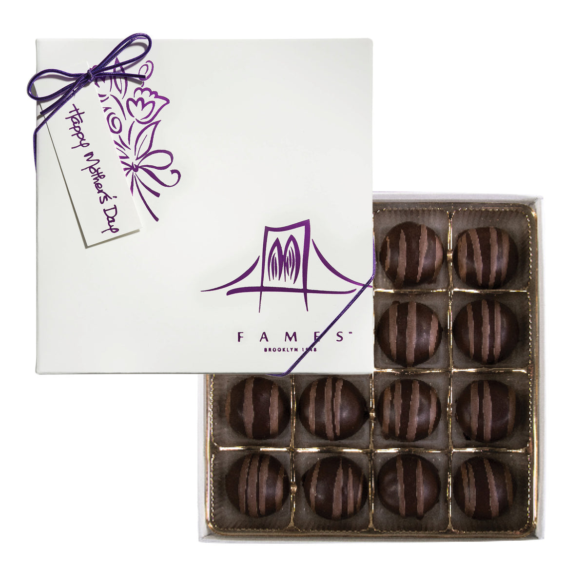 Chocolate Truffle Gift Box, Kosher, Dairy Free.  Fames Chocolate