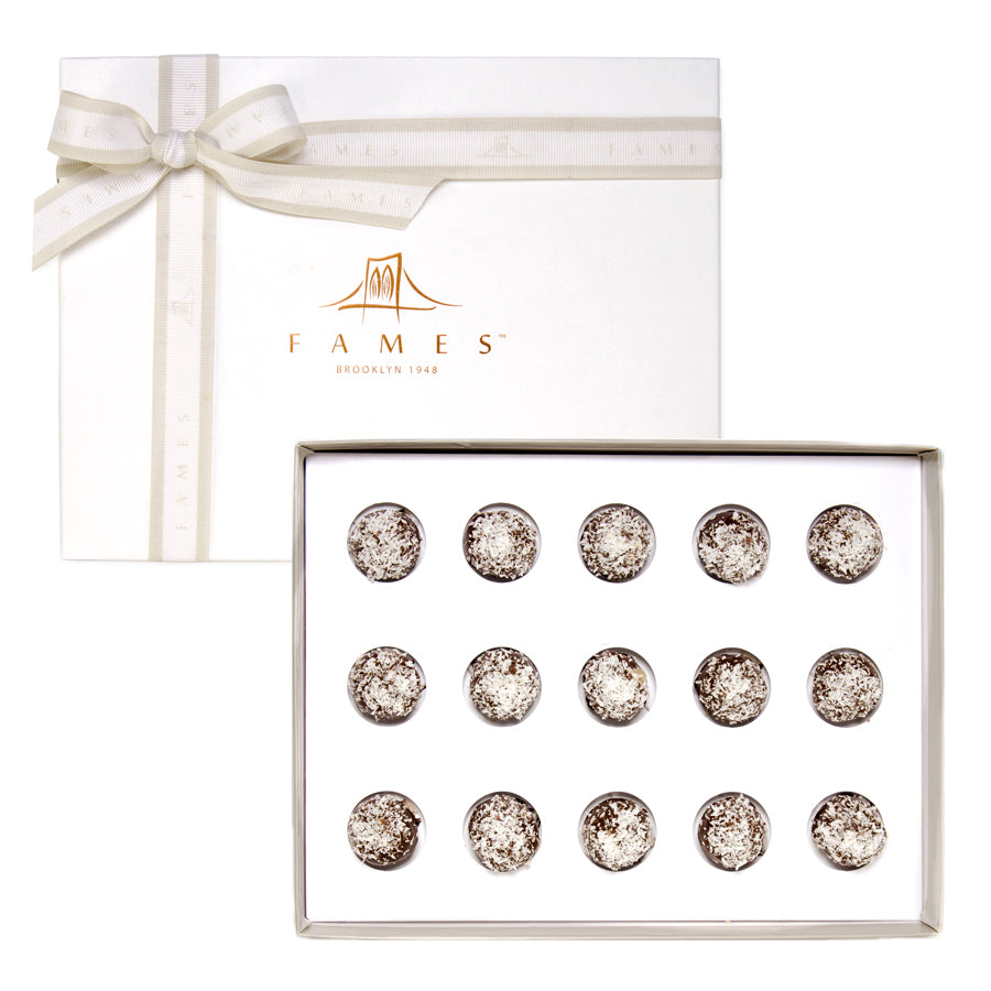 Premium Coconut Chocolate Gift Box, Kosher, Dairy Free.  Fames Chocolate   