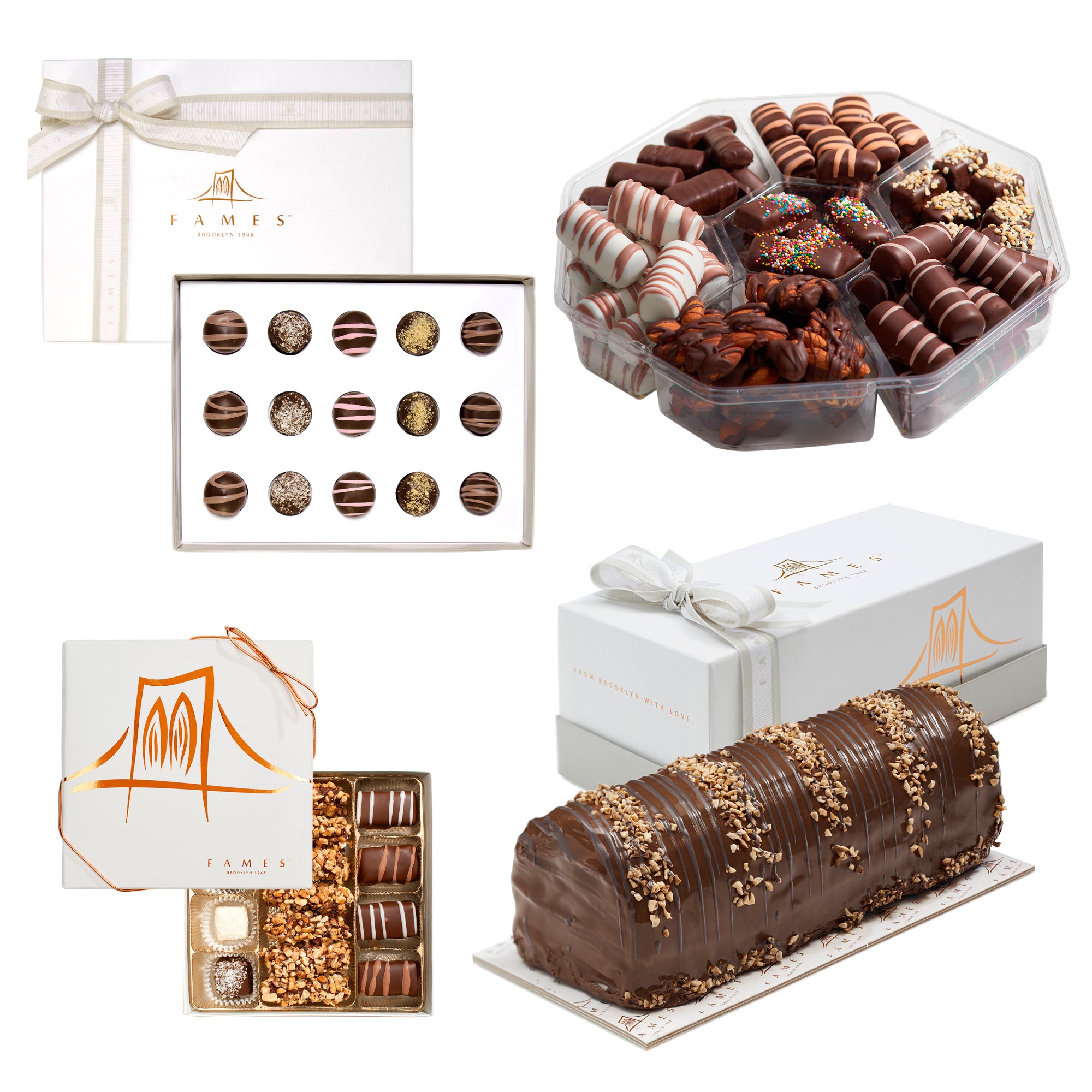 Chocolate Gift Set Purim Gifts - Dairy Free, Kosher, Chocolate Set of 4.  Fames Chocolate   